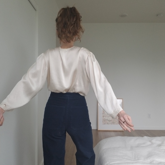 Vintage 1960s Chinese Silk Blouse Medium - Picture 5 of 9